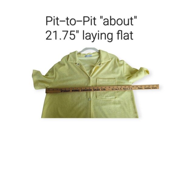 Zara French Terry Oversized Yellow Shirt Size M - Picture 6 of 8